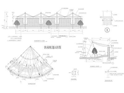 现代亭子 廊亭 茅草亭 景观亭 木亭 施工图