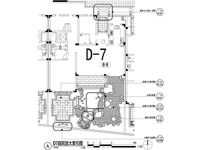 新中式庭院 别墅景观平面图 私家花园庭院 植物种植配置图 给排水图 灯光点位图 施工图
