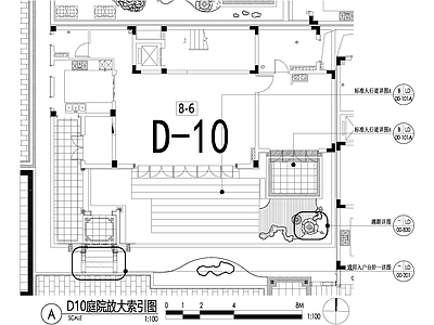 新中式庭院 别墅景观平面图 私家花园庭院 植物种植配置图 给排水图 灯光点位图 施工图
