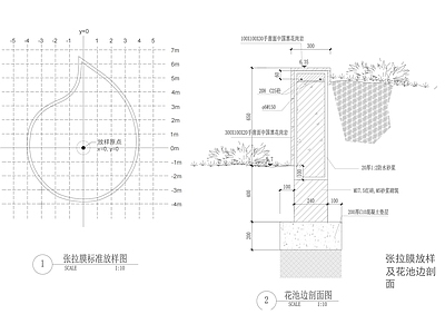 现代亭子 张拉膜街头 异形亭子 凉亭 景观亭 施工图