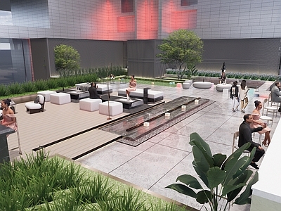 现代办公景观 办公景观 屋顶花园