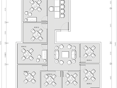 现代棋牌室 棋牌室麻将俱乐部 施工图