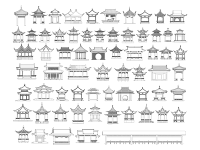 现代亭子图库 古建亭子 中式凉亭 庑殿亭 水榭 景观亭 施工图