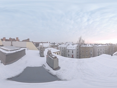 小区HDR 雪地中午HDR
