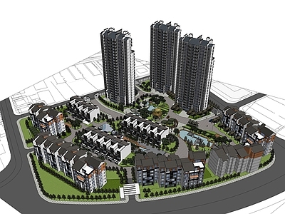 中式多层住宅 居住区住宅区规划