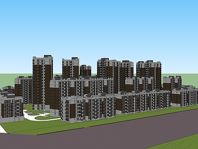 现代多层住宅 居住区小区 住宅区规划