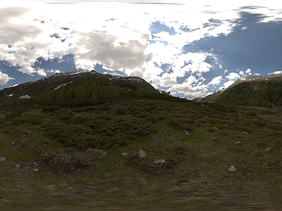 天空HDR 小山多云HDR