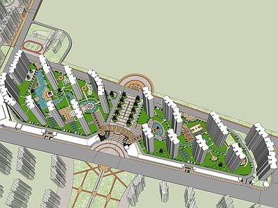 现代多层住宅 居住区小区 住宅规划