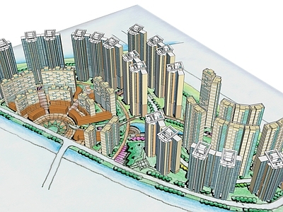 现代多层住宅 居住区小区 住宅区规划