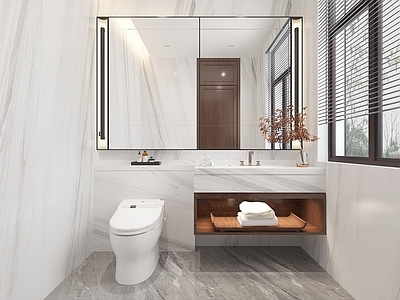 现代卫生间 现代卫生间 镜子 浴室柜