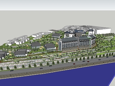 中式酒店建筑 山地酒店建筑 多层酒店建筑