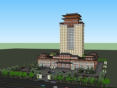 中式酒店建筑 高层酒店建筑 多层酒店建筑