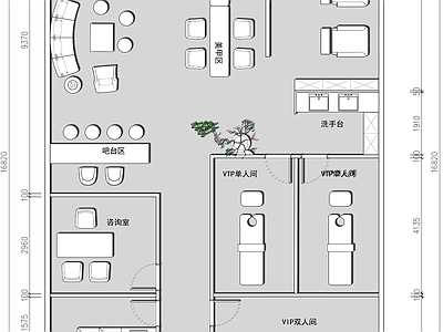 现代美容院 美睫美甲美容店 施工图