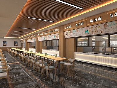 现代厨具 现代食堂 工装 餐厅 饭堂