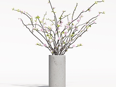 现代摆件组合 现代花瓶植物 花瓶花卉
