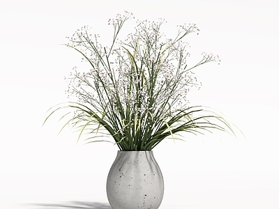 现代摆件组合 现代花瓶植物 花瓶花卉