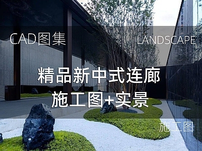 新中式庭院 精品新中式连廊 施工图