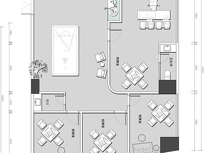 现代其他休闲娱乐空间 休闲麻将棋牌室 施工图