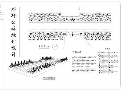 现代新中式道路绿化 街道 道路绿化 景观绿化 市政路 绿化带 施工图
