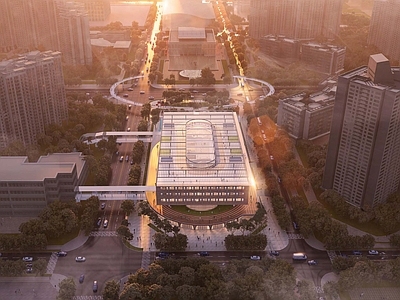 现代学校建筑 广州学校 中小学设计 教学楼学校 学校操场