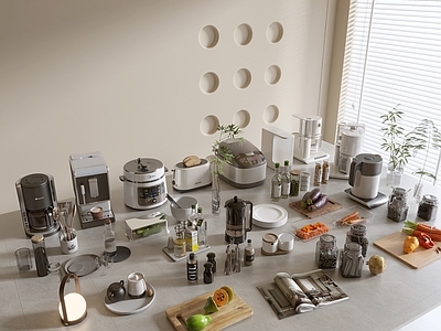 厨房用品组合 现代摆件组合 厨房用品 厨具 厨房电器 餐桌摆件
