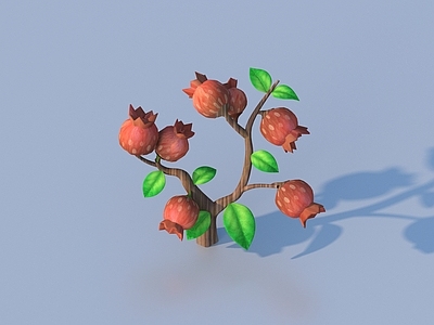 花草组合 卡通 石榴 水果