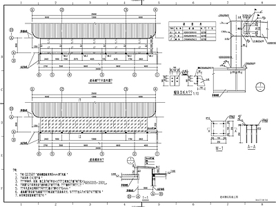 钢结构 加油站罩棚结施图 钢结构建筑 施工图