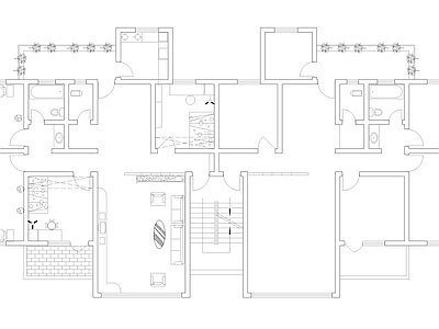 现代住宅楼建筑 公寓平面图 自建房 一层自建房 人才公寓 第四代住宅 施工图