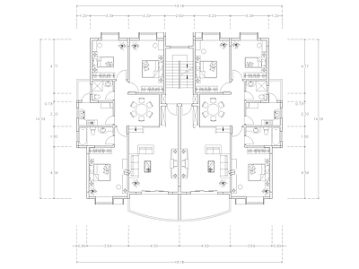 现代住宅楼建筑 住宅公寓楼建筑平 自建房 第四代住宅 一层自建房 人才公寓 施工图