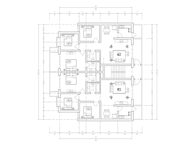 现代住宅楼建筑 住宅建筑平面图 自建房 一层自建房 第四代住宅 人才公寓 施工图