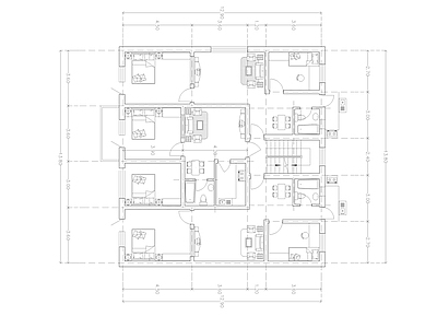 现代住宅楼建筑 住宅建筑平面图 第四代住宅 自建房 一层自建房 人才公寓 施工图