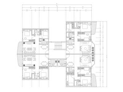 现代住宅楼建筑 住宅建筑平面图 第四代住宅 自建房 一层自建房 人才公寓 施工图