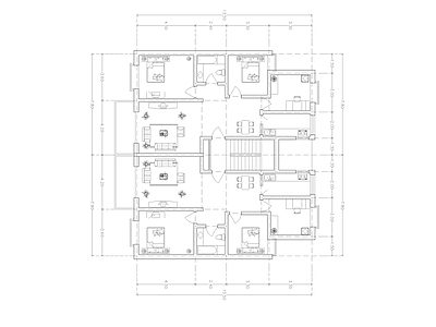 现代住宅楼建筑 住宅建筑平面图 第四代住宅 自建房 人才公寓 一层自建房 施工图