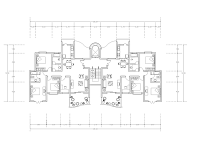现代住宅楼建筑 住宅建筑平面图 第四代住宅 人才公寓 自建房 一层自建房 施工图