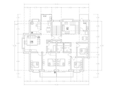 现代住宅楼建筑 住宅建筑平面图 第四代住宅 自建房 人才公寓 一层自建房 施工图