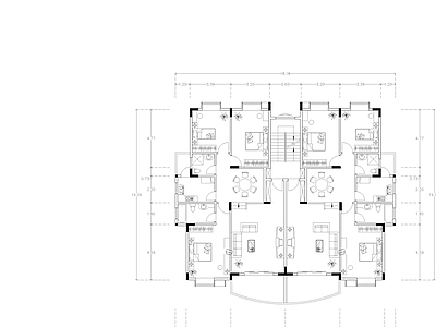 现代住宅楼建筑 住宅建筑平面图 第四代住宅 人才公寓 一层自建房 自建房 施工图