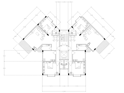 现代住宅楼建筑 住宅建筑平面图 第四代住宅 人才公寓 一层自建房 自建房 施工图