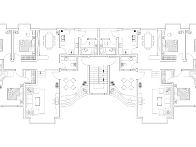 现代住宅楼建筑 住宅建筑平面图 第四代住宅 人才公寓 自建房 一层自建房 施工图