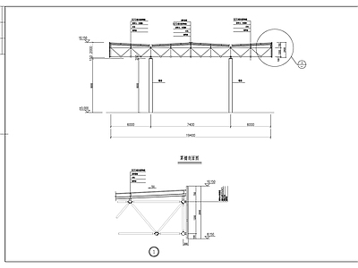 钢结构 加气站罩棚结施图 钢结构建筑 施工图