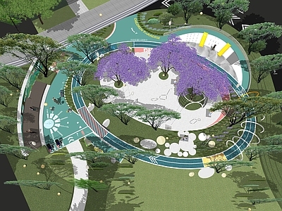 现代儿童游乐区 儿童曲线游乐场地 街角公园 口袋公园 溜娃场所 亲子活动