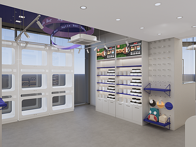 现代简约宠物店 现代宠物店 宠物食品零售 宠物货架 猫柜 货架