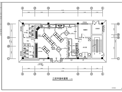 现代其他商业空间 加油站附属楼装修 施工图
