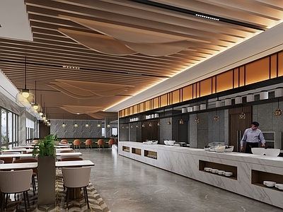 现代食堂 食堂 食堂明档 自助餐厅