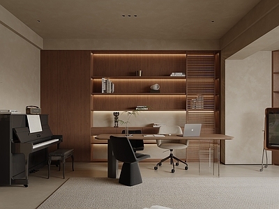 现代复古诧寂书房