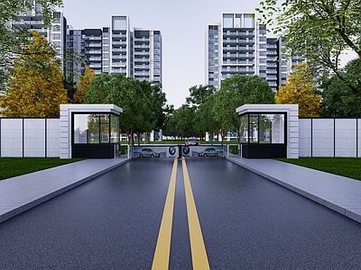 现代小公建 小区出入口门房