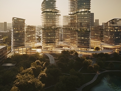 现代其他建筑外观 高层玻璃幕墙建筑