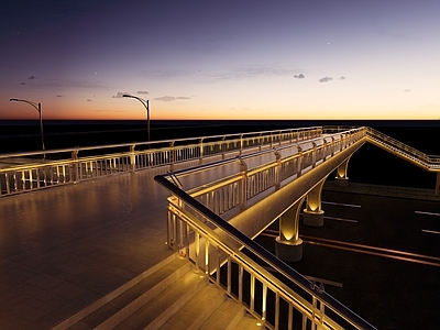 现代道路 天桥亮化 天桥 夜景亮化 道路亮化