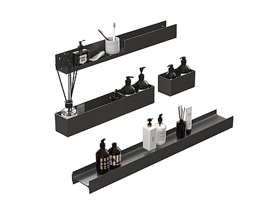 现代置物架 黑色浴室置物架