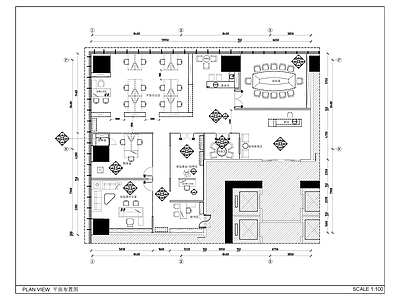 现代轻奢整体办公空间 大空间现代办公室 施工图