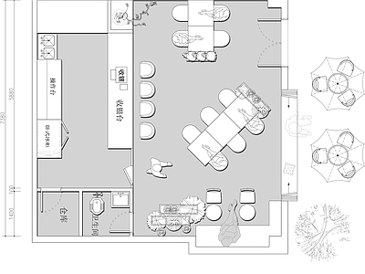 现代其他餐饮空间 奶茶柠檬茶 施工图